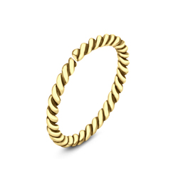 Gold Plated Twisted Style Silver Nose Ring NSKR-66-GP